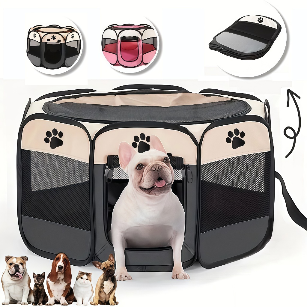 Cercadinho Pet Multiuso – para Cães, Gatos, Coelhos e Filhotes – Fácil Montagem, Uso Externo – Estrutura Resistente