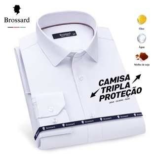 Camisa Social Masculina Slim Fit Luxo Não Amassa e Elastano Tecido Impermeável de Fibra de Bambu em Oferta na Shopee