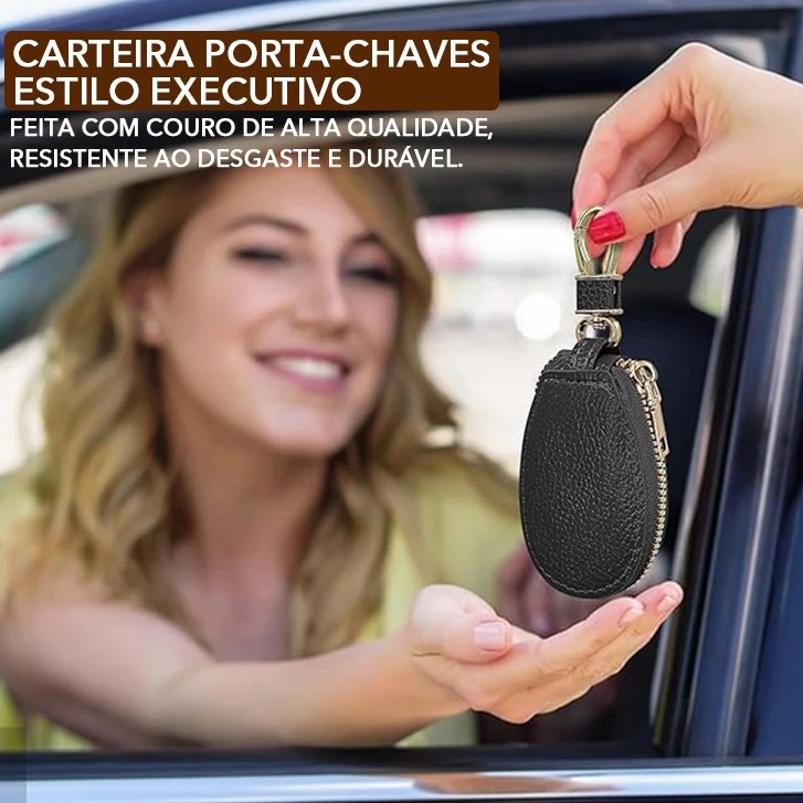 proteção para chaves com zíper Bolsa para chaves de carro Em Couro Capa para chaves Capa