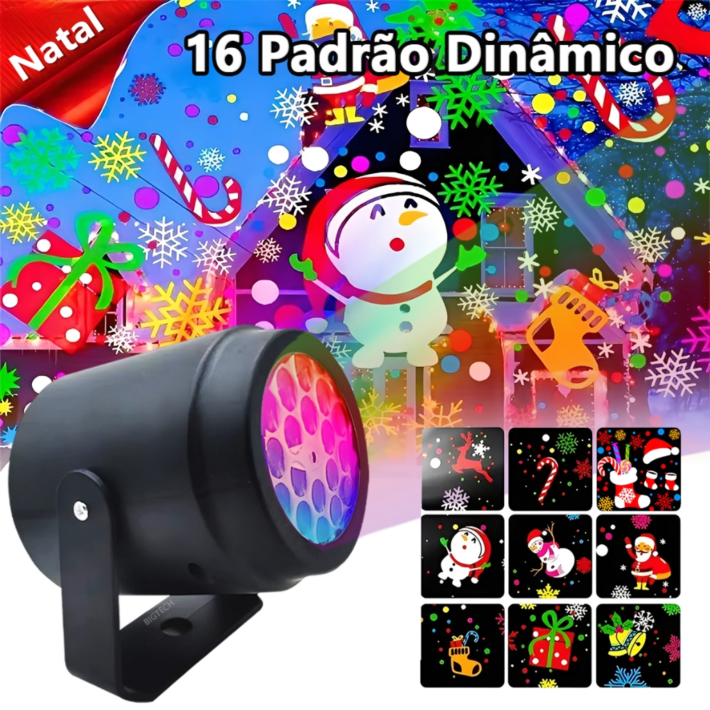 Projetor Led Natal Desenhos Natalinos Laser Jardim Rotativo De Alta Definição Decoração