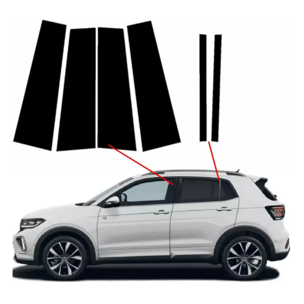 Adesivo Black Piano T-Cross Aplique Coluna Porta 2020 2025 Window Glass em Oferta na Shopee