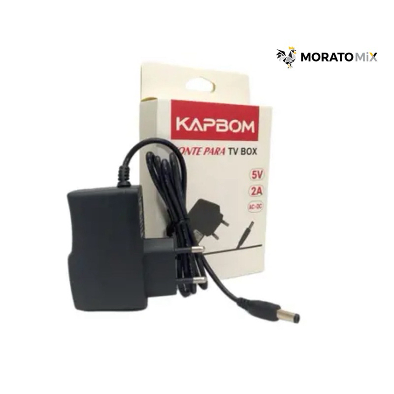 Fonte Carregador 5V 2A Bivolt AC/DC para TvBox e Aparelhos Eletrônicos - Plug Padrão Brasileiro