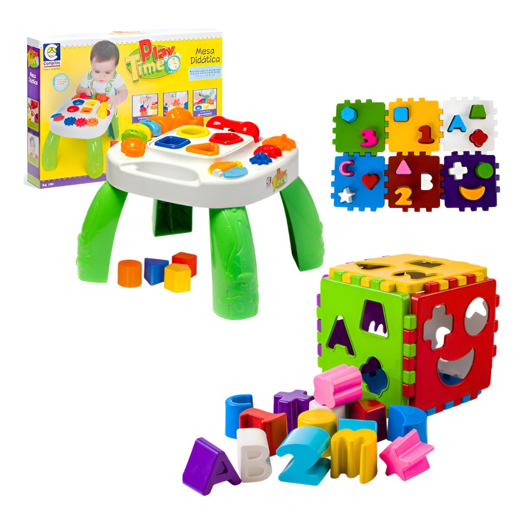 Kit 2 Brinquedo Educativo Mesa Didatica Atividades Infantil