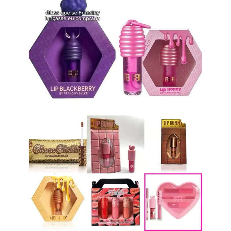 Franciny Ehlke Kit Love Gloss Labial + Lápis Labial Lip Pensado para realça sua beleza com atitude