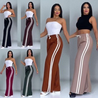 calça de linho feminina, calça com listra lateral, calça social feminina moderna, calça confortável e estilosa