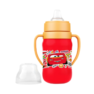 Super Copo de Treinamento 300ml com Alça e Bico silicone e bico de silicone macio – Disney Carros