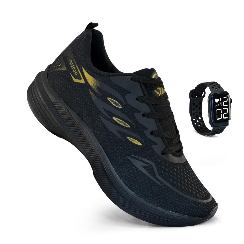 Tenis Masculino + Relogio Esportivo Versatil Caminhada Treino Corrida Lançamento Promoção em Oferta na Shopee
