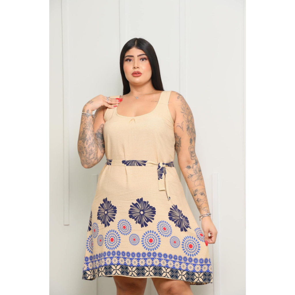 Vestido Feminina De Alça Plus Size Moda Verao