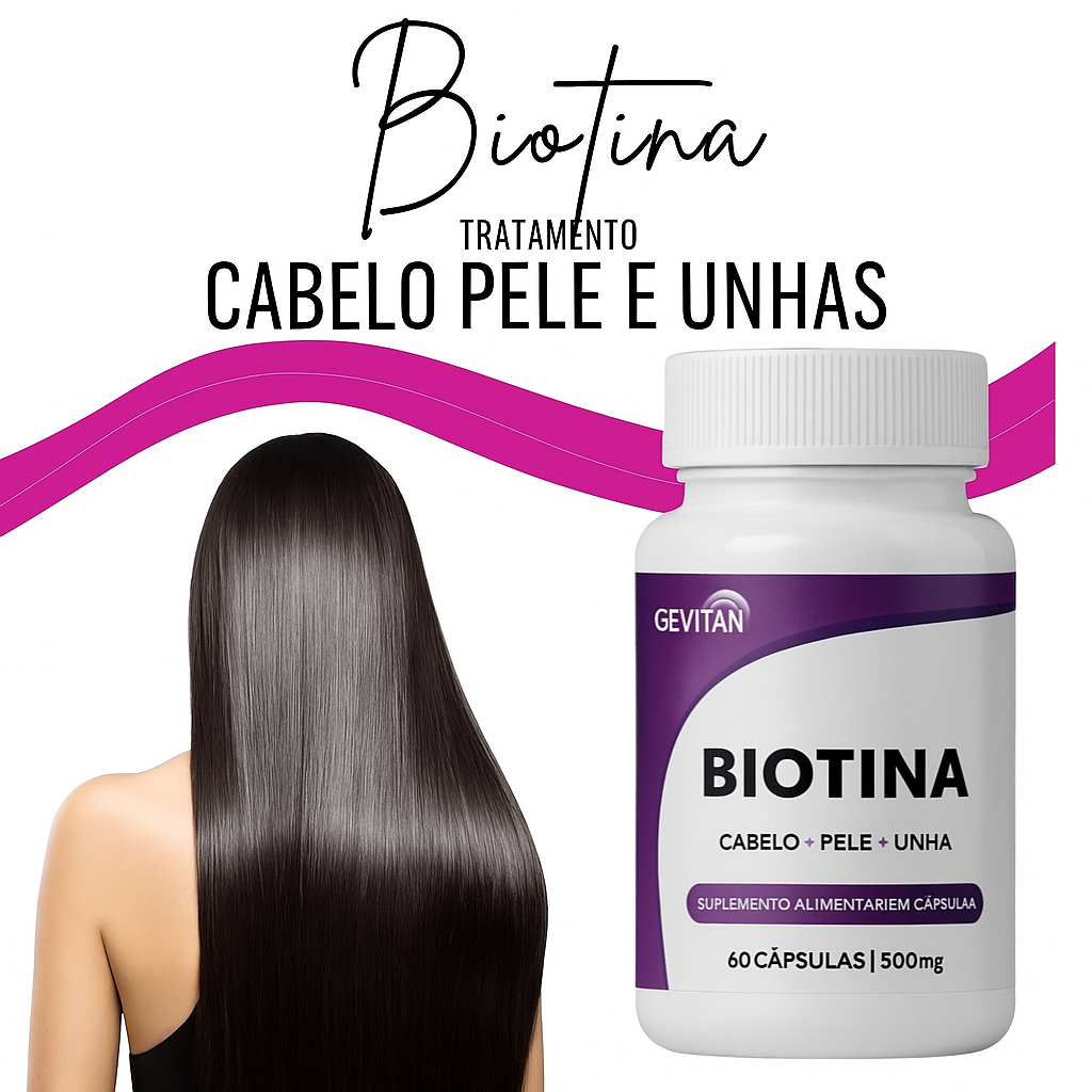 Biotina 60 cps Cabelo e pele envio imediato
