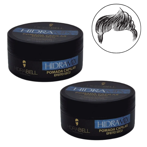 2x Pomada Cabelo Masculino Efeito Seco Modeladora Hidrabell