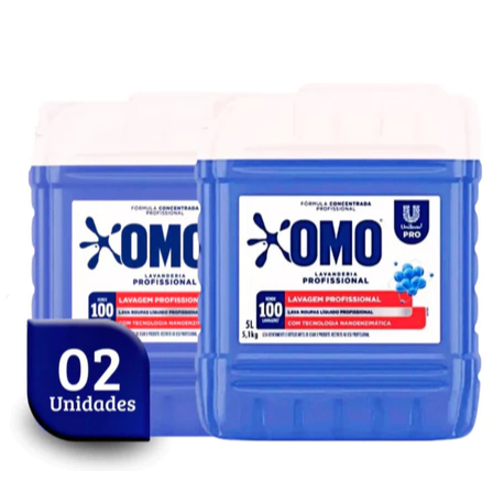 Kit 2 Unidades Lava Roupas Lavanderia Pro Omo 5L Promção Oferta