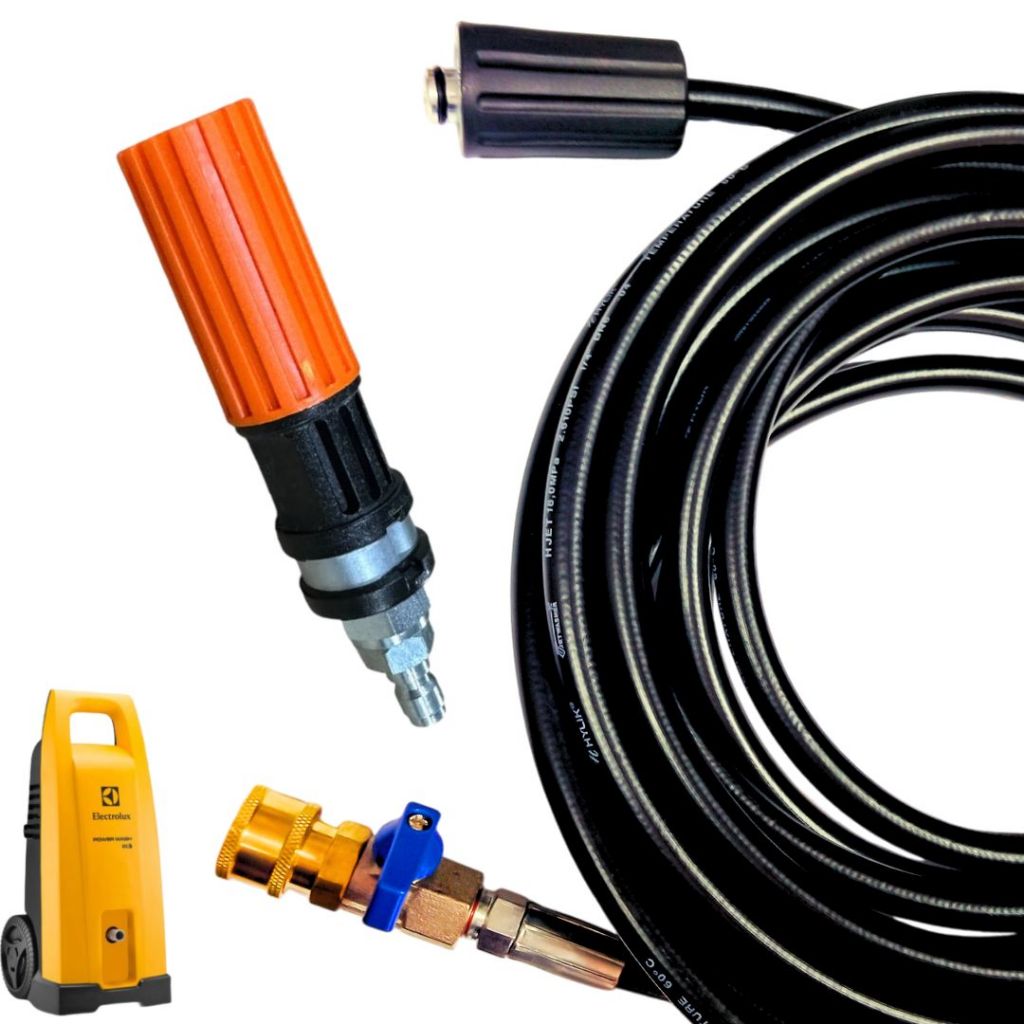 Mangueira Trama de Nylon Com Registro e Bico Variador Para Lavadoras de Alta Pressão Electolux Ews30 em Oferta na Shopee