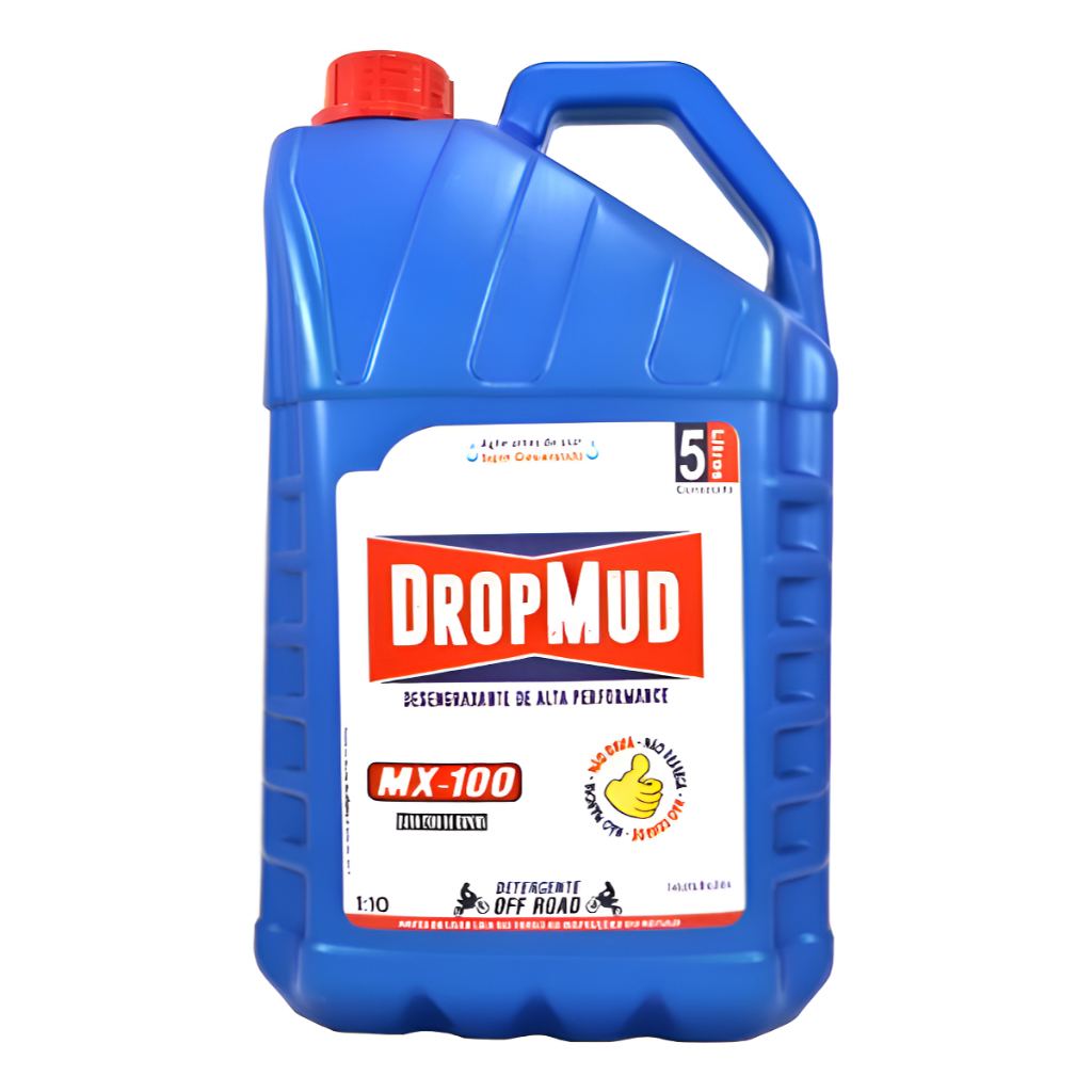Shampoo Desengraxante Concentrado Lava Fácil Dropmud MX-100 Cross Off - Road 5 Litros