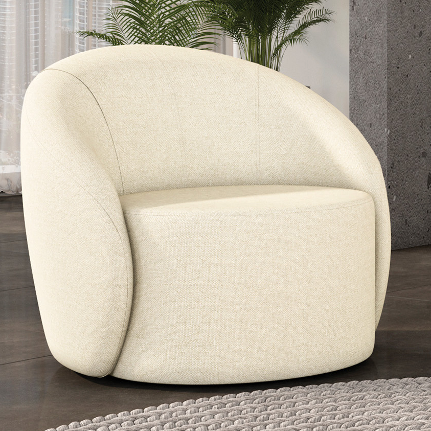 Poltrona Decorativa para Sala de Estar Orgânica Lua Linho D03 - D'Rossi