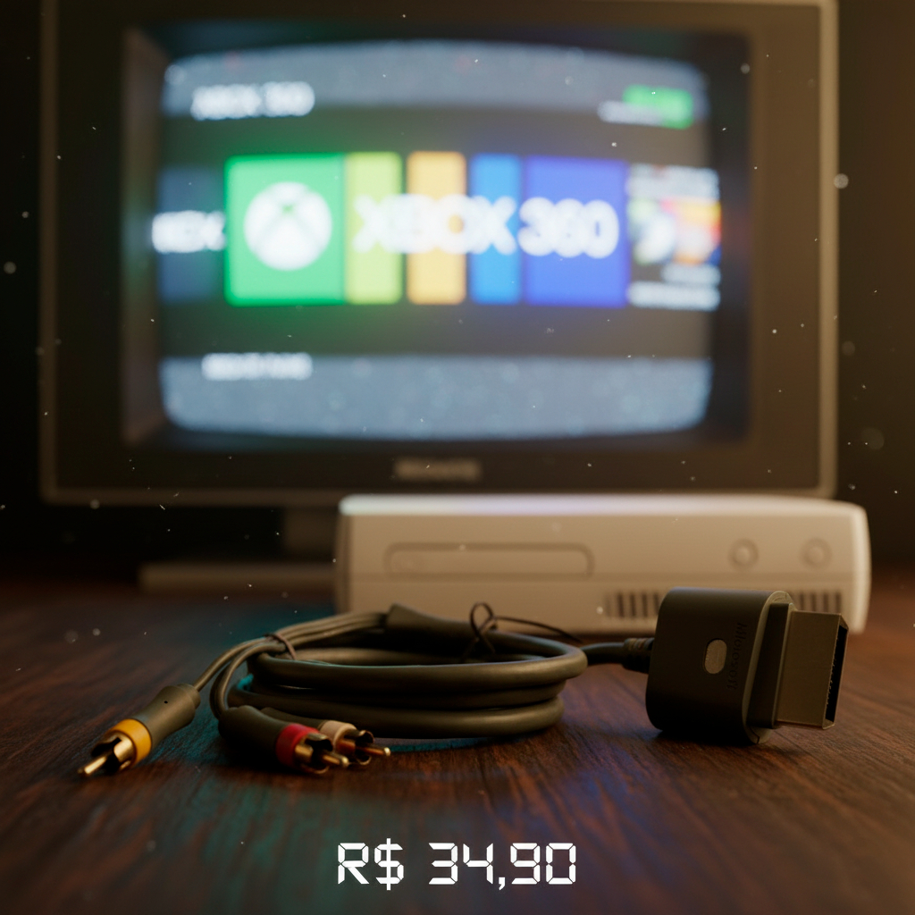 Cabo AV Áudio Vídeo Original Microsoft Xbox 360 Fat e Slim (NÃO SERVE NO SUPER SLIM)