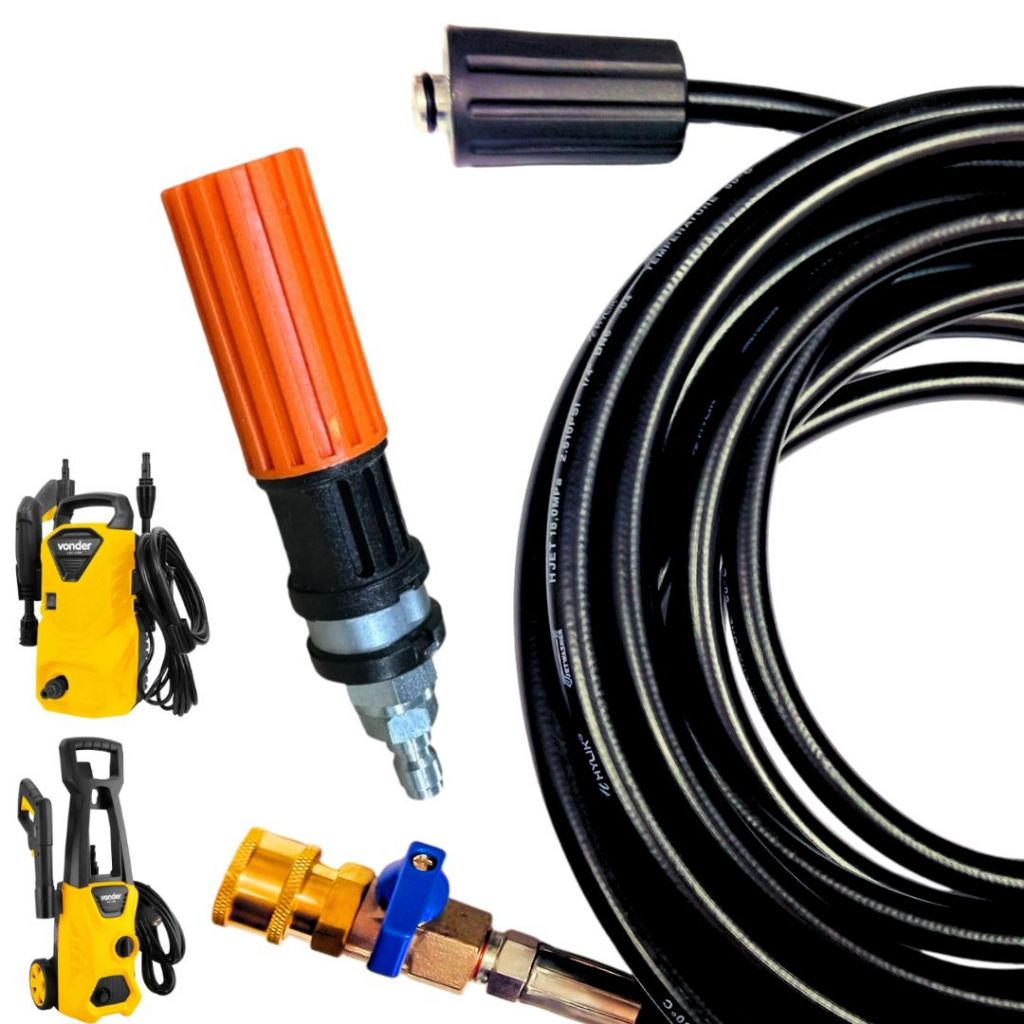 Mangueira Trama de Nylon Com Registro e Bico Variador Para Lavadora Vonder em Oferta na Shopee