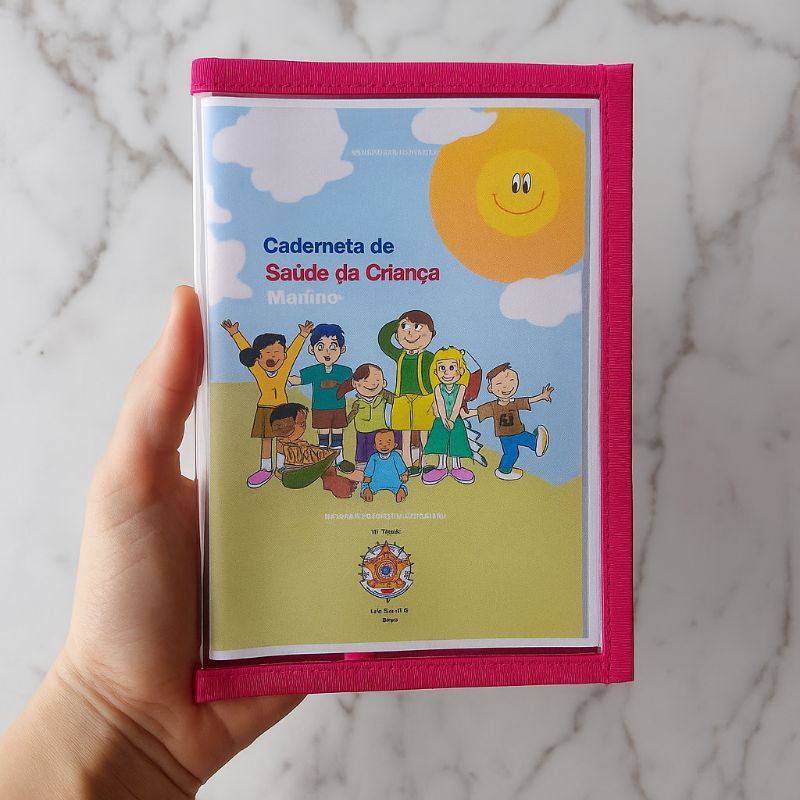 Capa transparente para caderneta de vacinação do bebê ou da gestante em plástico