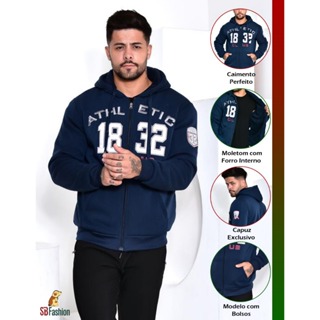 Moletom Masculino Forrado com Capuz e Zíper Conforto, Estilo e Proteção nos Dias Frios em Oferta na Shopee