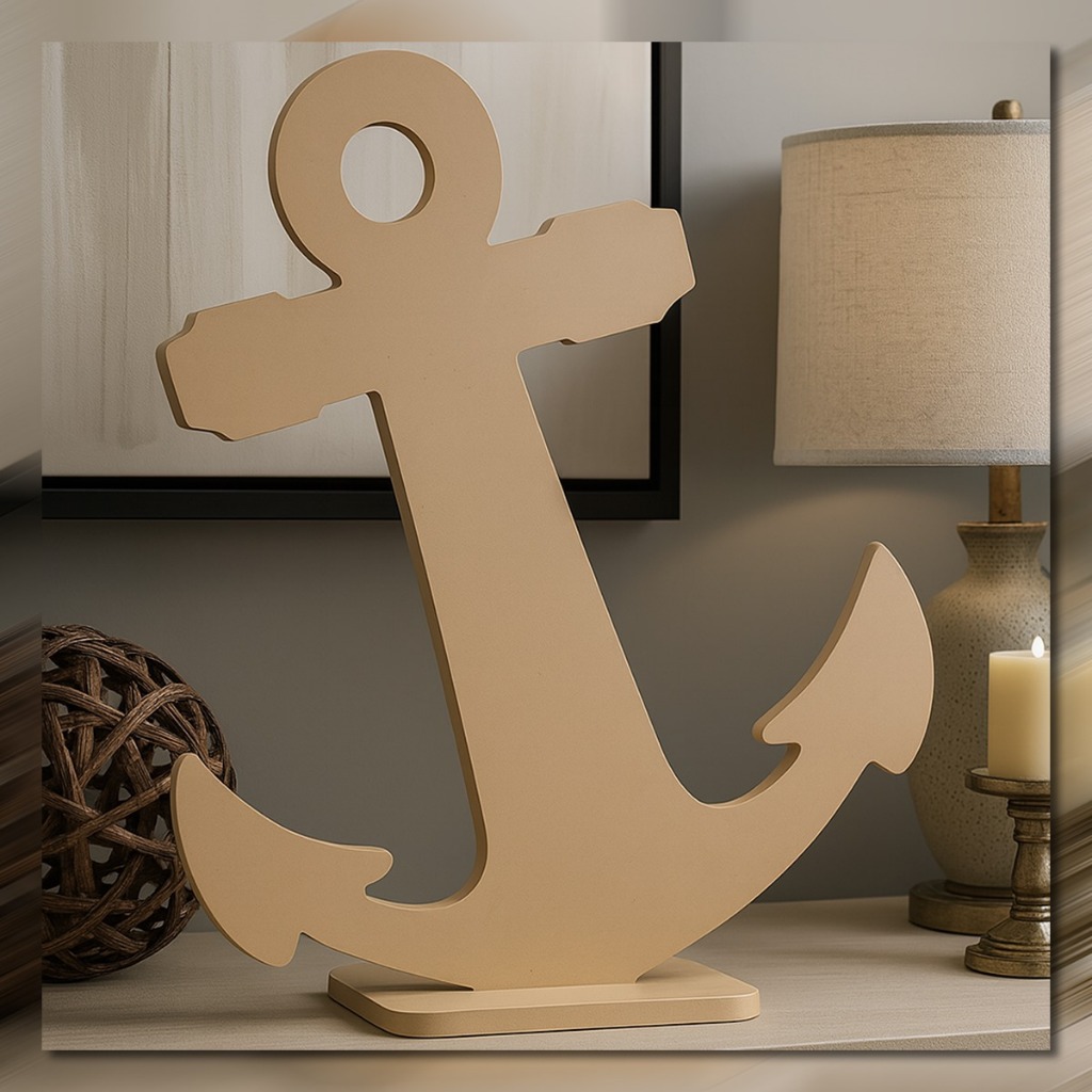 Ancora 60 cm altura com base de encaixe decoração festa em mdf