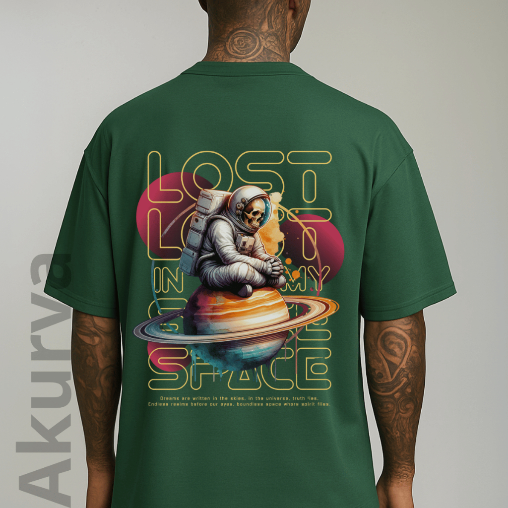 Camiseta Camisa Unissex Streetwear Lost in Space Astronauta 100% Algodão Malha Premium Lançamento Especial