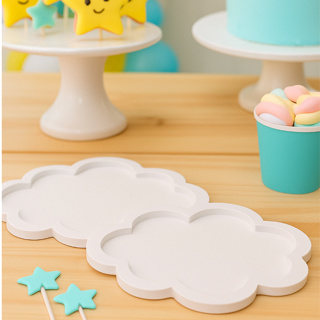 Kit 2 Bandejas Nuvem MDF Suporte Decorativo Higiene Mesa Festa Infantil Menina Menino em Oferta na Shopee
