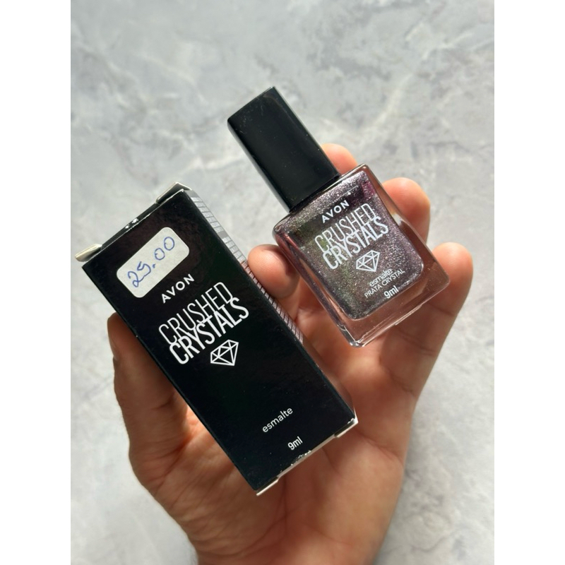 Esmalte Avon Crushed Crystals cor prata crystal 9ml