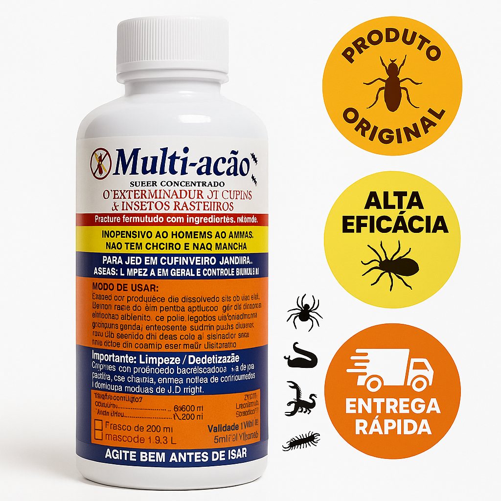 Multi-Ação Resolve Cupins Aranhas Escorpiões Lacraias Traças Percevejos - Rende 10 litros em Oferta na Shopee