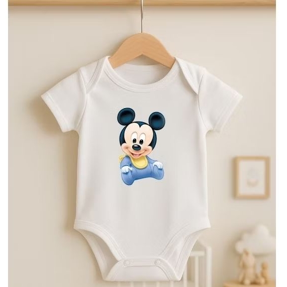 Body de Bebê Roupa Bebê Infantil Macaquinho Infantil / Mickey e Minie Unissex Tamanho P,M,G,GG