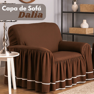 Protetor de Sofá 2 Lugares C/ Babado Microfibra Peletizada Várias Estampas Sofisticada em Oferta na Shopee