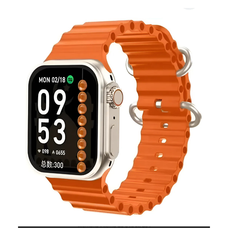 Smartwatch Iwo Ultra Mini Bluetooth Silicone 45mm Champanhe Laranja clip-icon Smartwatch Iwo Ultra Mini Bluetooth Silico