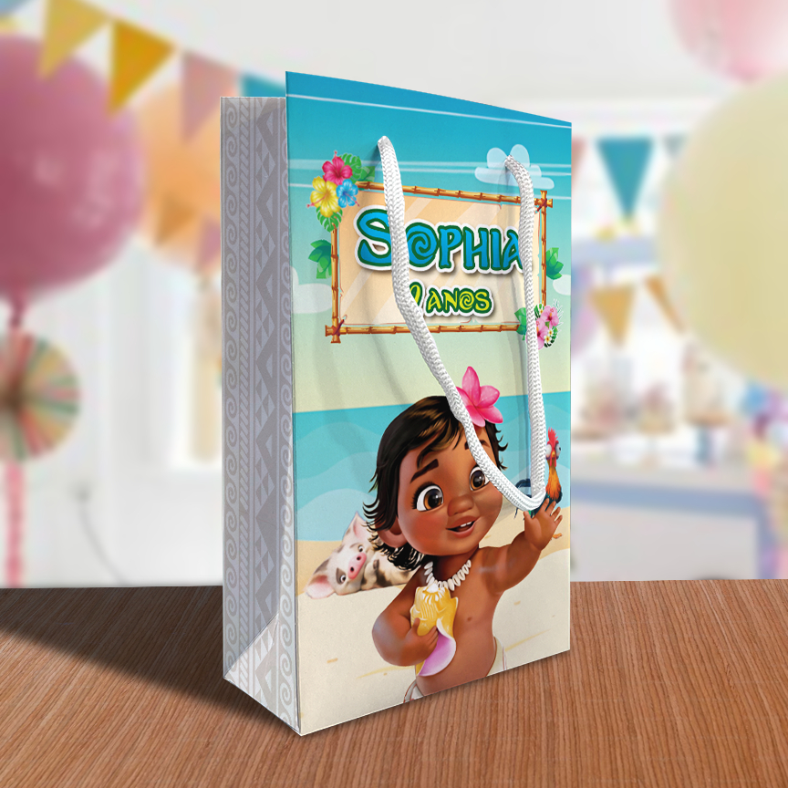 Sacolinha Moana Baby Personalizada Festa Lembrancinha Kit Festa Sacola Princesa Princesas