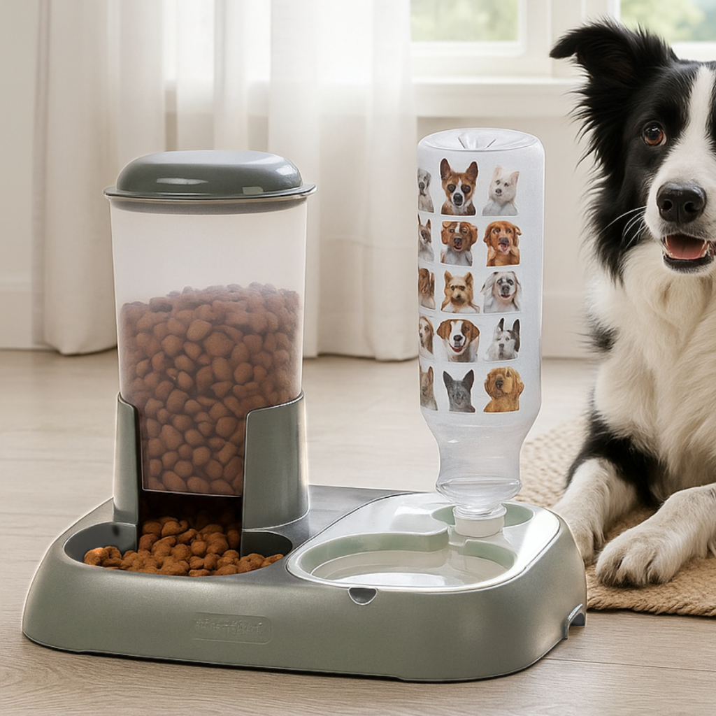Bebedouro e Comedouro Automático Ração Água para Pet Cachorro Gato