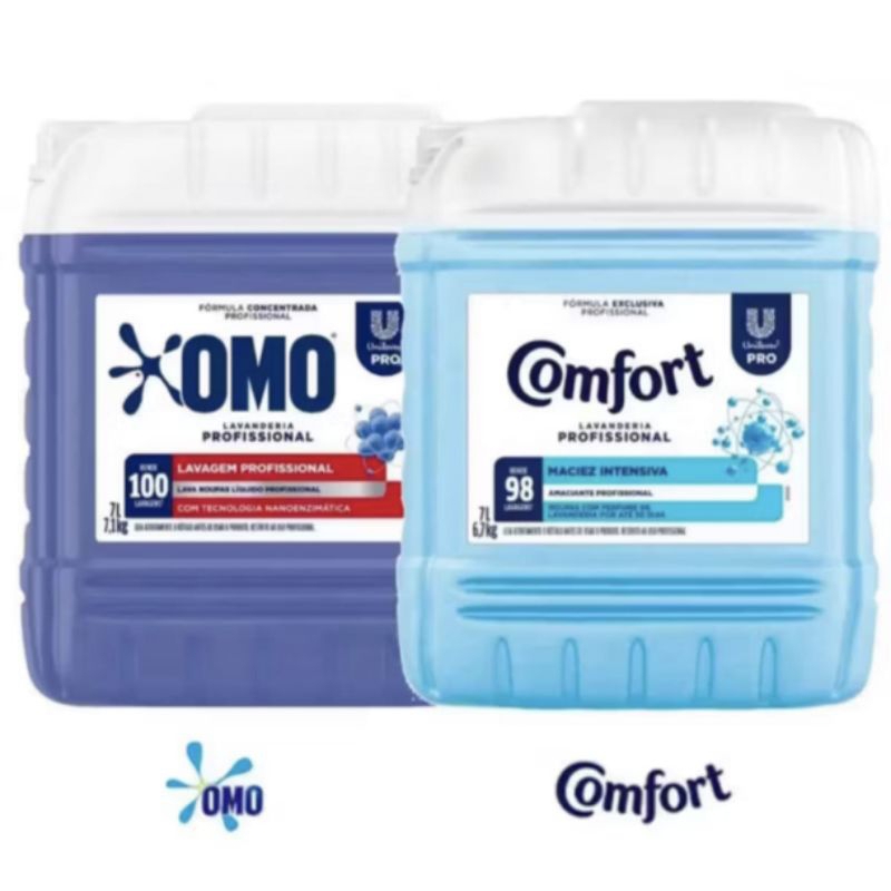 Lava Roupas Omo Lavanderia Pro 7L + Amaciante Comfort 7L