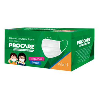 Máscara Descartável Tripla Proteção Infantil Elástico Procare caixa 50 Und