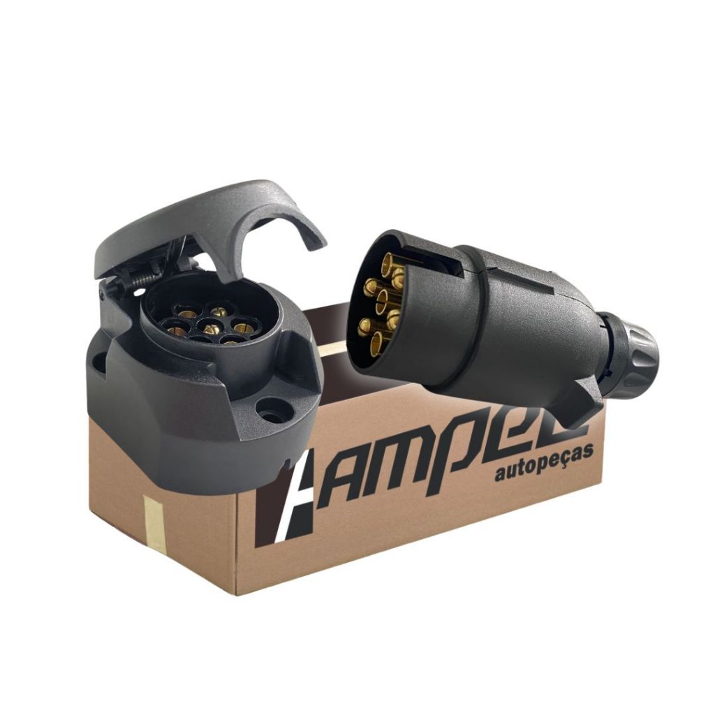 Kit Tomada Macho e Femea Carretinha Reboque 6 Polos Tomada Eletrica 6 Polos Reboque Carretinha em Oferta na Shopee