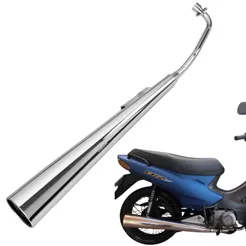 Escapamento polimet escape modelo silencioso cromado biz100 1998 a 2005