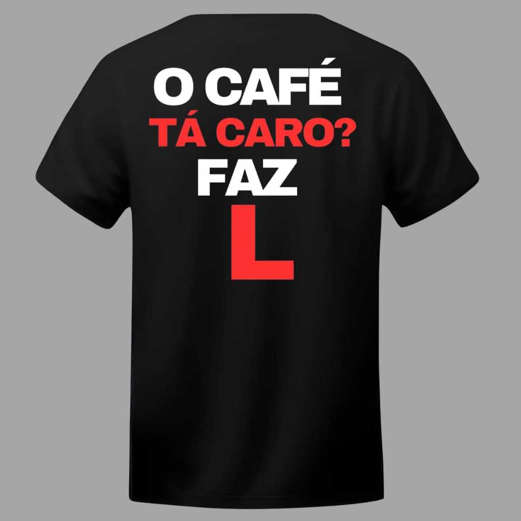 CAMISETA CAFE TA CARO 1005 ALGODÃO FIO 30.1 UNISSEX COM ENVIO IMEDIATO
