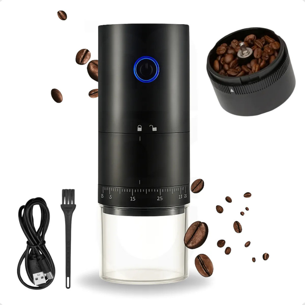 Imagem Moedor De Café Elétrico Cerâmica Automático C/ Regulagem Recarregável Original Peining