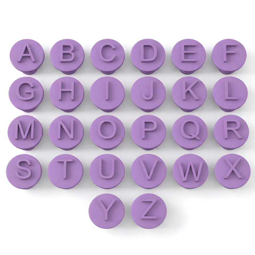 Kit 26 Carimbos Marcador Para Brigadeiro Doce Letras Alfabeto