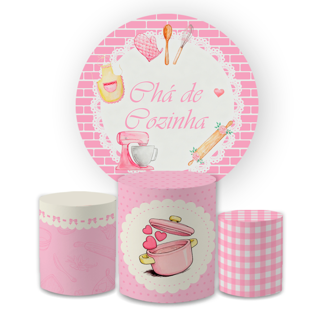 Kit Capas Festiva Para Painel Cilindros Decoração Lançamento Chá De Cozinha Bibi Paineis