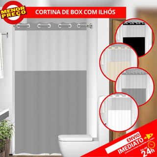 Cortina Box com Visor Para Banheiro Anti Mofo Resistente Alta Qualidade 100% PVC Várias Cores em Oferta na Shopee