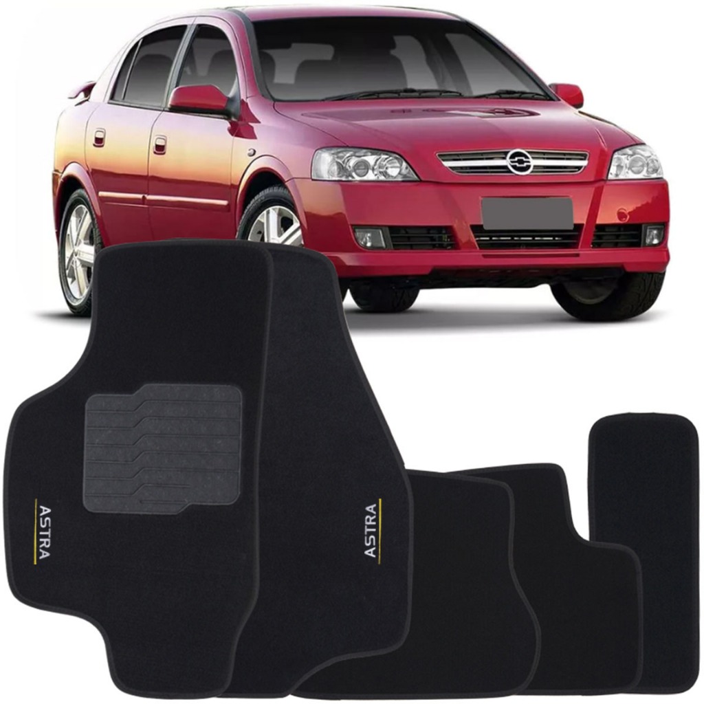 Jogo de Tapete Automotivo Carpete Chevrolet Gm Astra 1999 à 2012 Soft Logo Bordado Preto 5 Peças em Oferta na Shopee