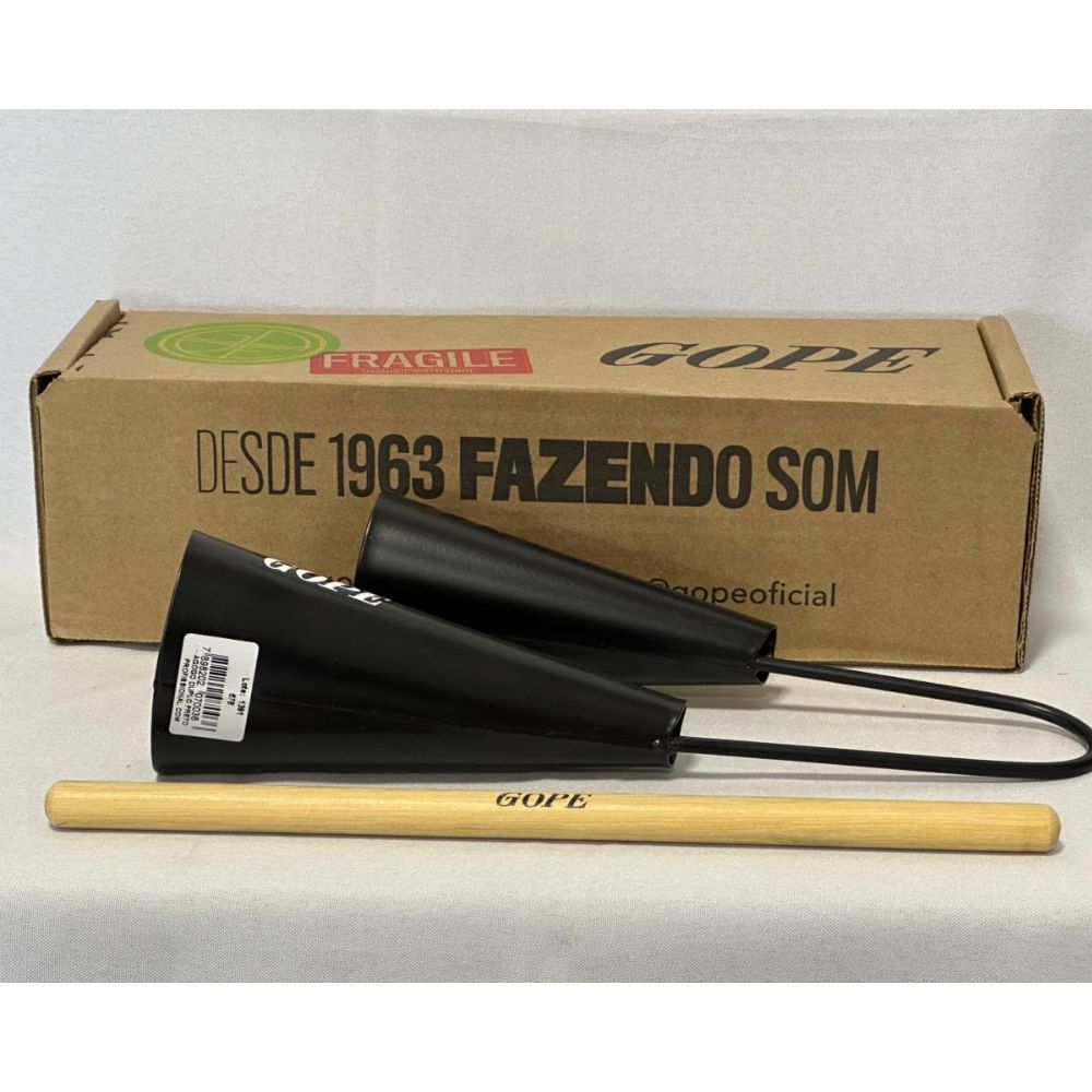 Agogo Duplo Preto Profissional Com Baqueta (678) em Oferta na Shopee