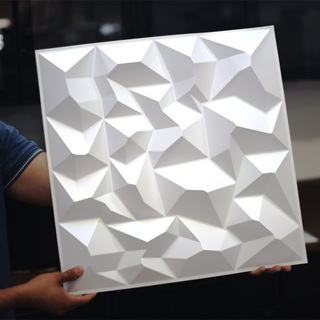 Placa 3D para Parede Diamante 50x50 Branca Acompanha Fita Dupla Face Kit c/10 em Oferta na Shopee