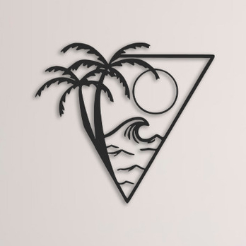 Quadro Decorativo Vazado em MDF 3mm Praia 30x30cm em Oferta na Shopee