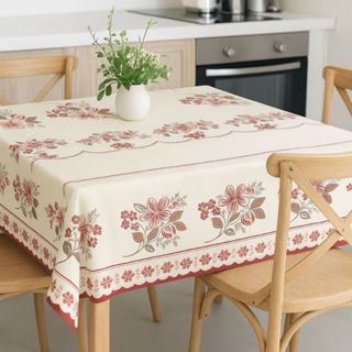 Toalha Retangular De Mesa Para 6 Lugares Estampada Florida Poliester em Oferta na Shopee