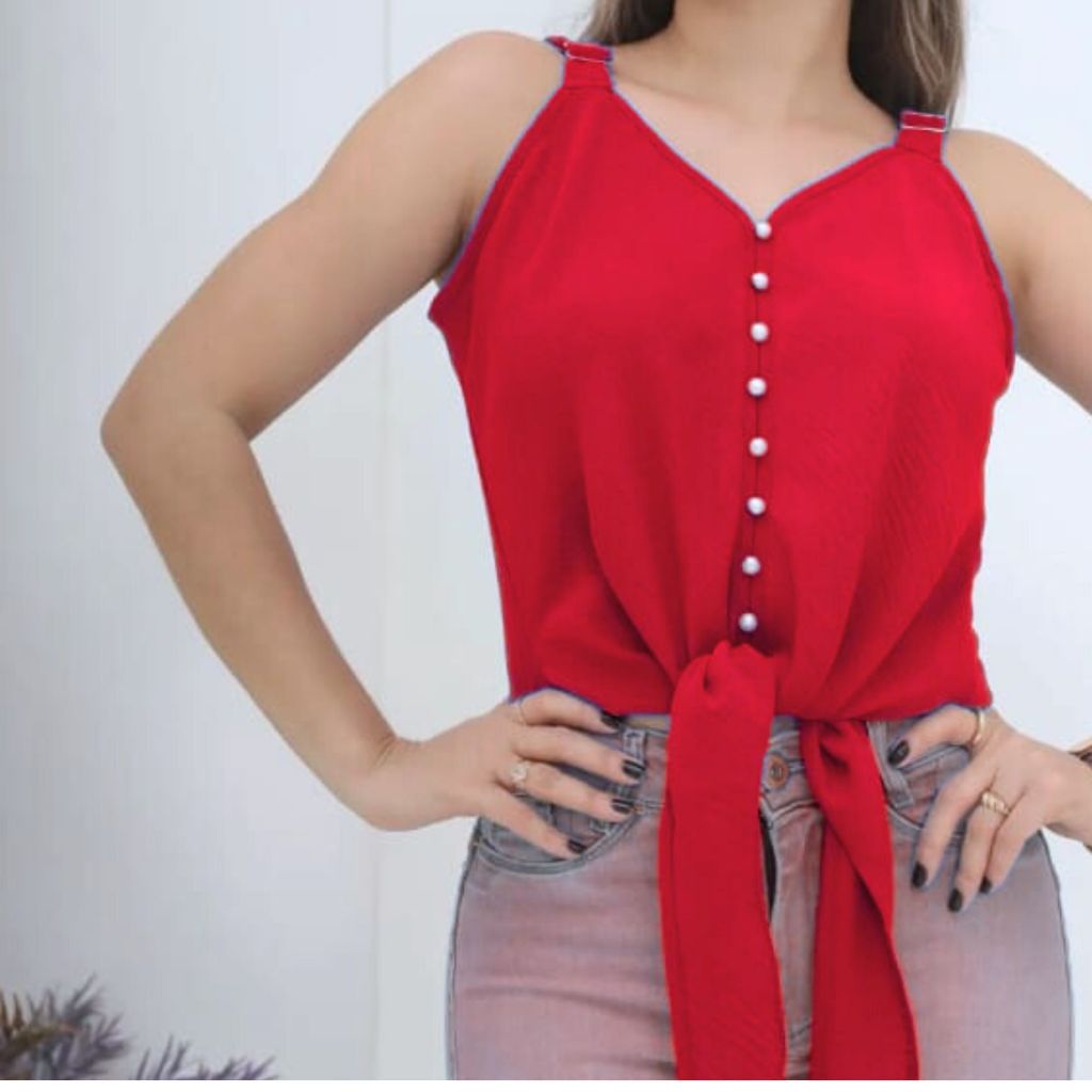 Blusa Feminina Casual  Com Alça Que Regulam  Elegante Verão ENTREGA RAPIDA