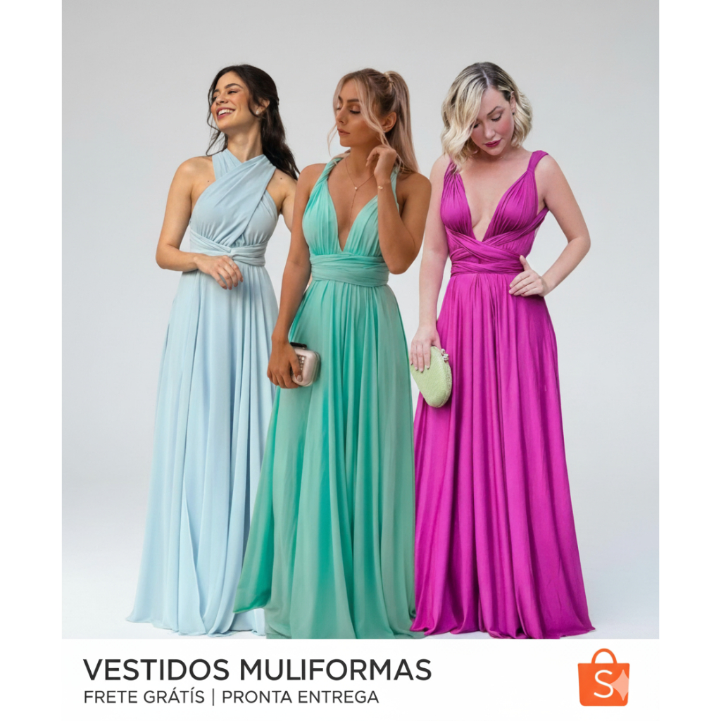 Vestido Longo Feminino Varias Formas Multiuso Festa Casamento formatura com 20% De Desconto em Oferta na Shopee