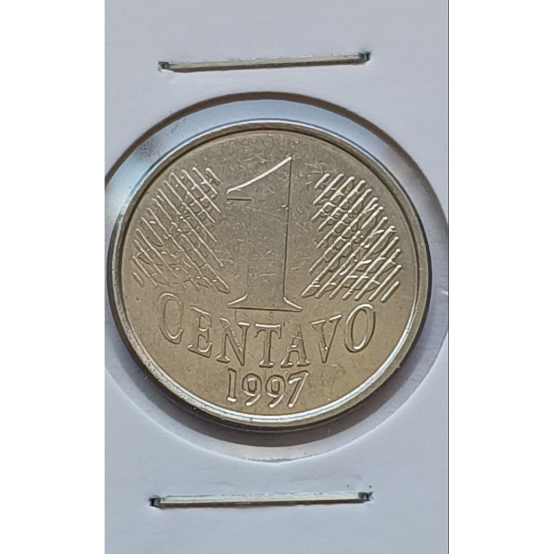 Moeda de 1 Centavo ( Real) ano 1997,com Legenda Brasil Deslocado no Anverso.