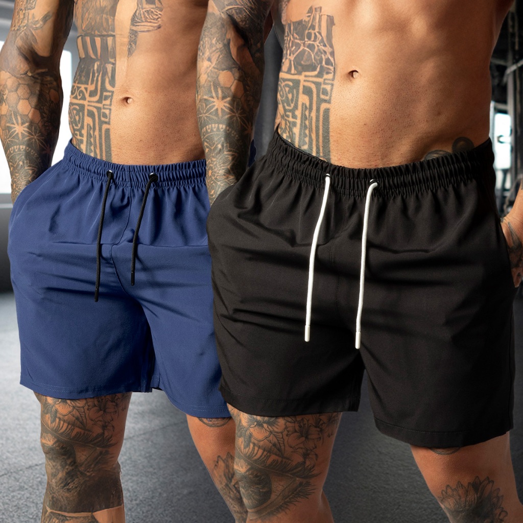 Kit 2 Shorts de Tactel Com Elastano Moda Praia do P ao G1. em Oferta na Shopee